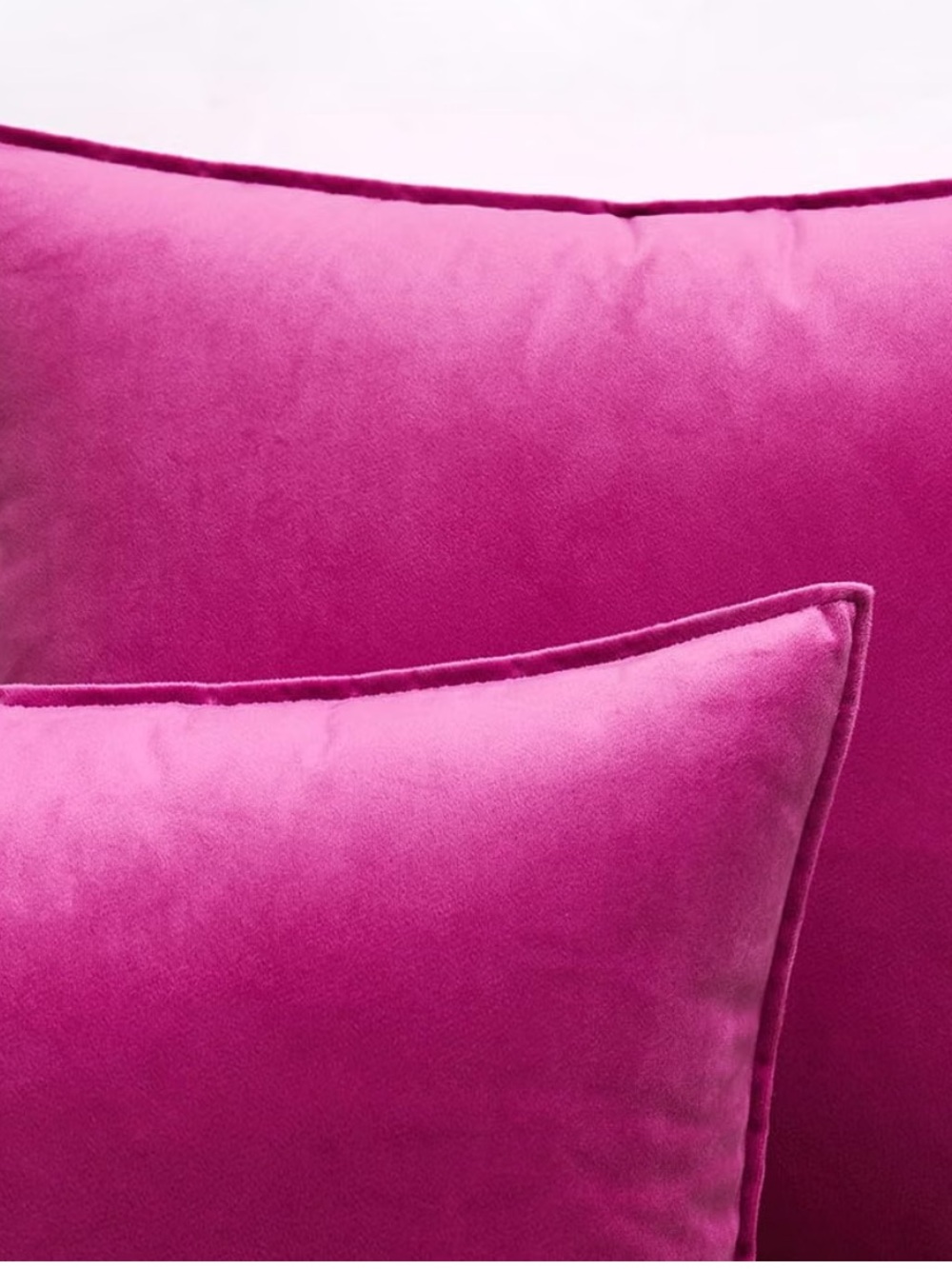 Set of 2 Hot Pink Velvet Throw Pillow Covers 18” x 18” - Picture 3 of 8